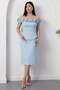 Strapless Layered Atlas Dress with Roses on the Collar Bal180 - 4