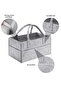 Baby Diaper Caddy Organizer with Compartments,Foldable Felt,Grey - 6