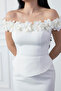 Strapless Layered Atlas Dress with Roses on the Collar Bal180 - 3