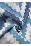 1-Piece Blackout Curtain,Corrugated Printed,Grey/Blue,139x239cm for Living Room - 7