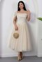 Heart Collar Tulle Dress with Gloplu Bal208 - 5