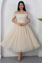 Heart Collar Tulle Dress with Gloplu Bal208 - 6