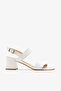 White Genuine Leather Women's High Heels Sandals Classic High Heels - 5