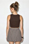 Women's Brown Pink Corded Camisole Double Blouse 60201022 - 6