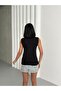 Women's Black 6-Piece Zero Sleeve Bodysuit Sleeveless Bodysuit High Neck Bodysuit Half Fishnet Bodysuit - 2