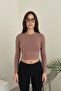 Women's Basic Premium Slim Fit Powder Crop T-Shirt - 4