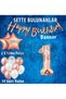 Rose Gold 1St Birthday Celebration Set; White Rose Gold Balloon, Number Star Foil and Banner - 2