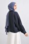 Collared Lace-Up Ruffle Shirt Y0108 - Dark Blue - 6