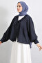 Collared Lace-Up Ruffle Shirt Y0108 - Dark Blue - 3