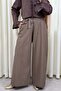 Belted Wide Leg Trousers 0068 - Light Brown - 2