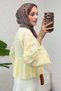 Drop Embroidered Kimono 2368 - Yellow - 4