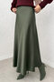 A-Line Satin Skirt 0031 - Khaki - 4