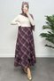 Tied Plaid Skirt 0092 - Purple - 2