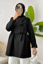 Waist Gathered Kimono 0002 - Black - 3