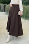 Scuba Flared Skirt 0023 - Dark Brown - 2