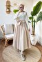 Flared Skirt with Bow Detail 2197 - Stone Color