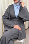 Wide Sleeve Kimono Belted Pants Set 0047 - Gray - 4