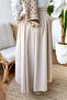 Flared Skirt with Bow Detail 2197 - Stone Color - 4