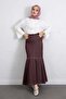 Contrast Stitching Pieces of Denim Skirts Y0115 - Bordo - 2