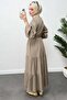 Drawstring Waist Lace-Up Dress 0081 - Khaki - 5