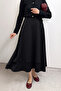 Lace-Up Scuba Skirt 0056 - Black