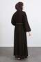 Lace Chain Belted Dress Y0118 - Dark Brown - 5