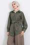Cross Belted Shirt Y0105 - Khaki - 2