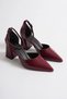 Burgundy Patent Leather Women's Heeled Shoes Tr08Ms11H - 2