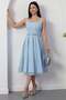 Square Neck Sequined Lace Dress with Gloplu Bal165 - 4