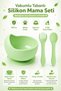 Vacuum Silicone Food Bowl, Six Vacuum Food Bowls, Silicone Spoon and Fork / Green - 7