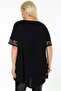 Short Sleeve Tunic with Flock Printed Rose Motif and Lace Skirt and Sleeve End - 6