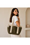 Plusglow Design Series – Khaki Premium Canvas Bag - Tote Bag |   9 Pockets - Zippered (40X26X12 cm) - 2