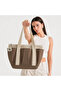 Plusglow Design Series – Camel Premium Canvas Bag - Tote Bag |   9 Pockets - Zippered (40X26X12 cm)