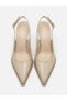 Gevis Stitching Detailed Mixed Urgan Skin Color Women's Heeled Shoes