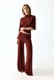 Draped fine-knit trousers