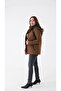 WOMEN'S ROAD PATTERN HOODED QUILTED COAT-COPPER - 2