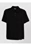 Men's Short Sleeve Cotton Regular Fit Black Polo Collar T-Shirt