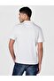 Men's Monogram Mk Logo Detailed Short Sleeve White Polo Collar T-Shirt - 4