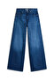Women's Loose Fit Wide Leg Denim Navy Blue Jeans - 4