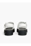 Women's Brand Logo Stylish Looking Comfortable Sole Suitable for Daily Use White1 Sandals - 5