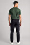 Men's Crew Neck Regular Fit Short Sleeve Cotton Blend Green T-Shirt - 2