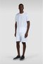 Men's Regular Fit Ribbed Collar Metallic Logo Detailed Cotton Short Sleeve White T-Shirt - 3