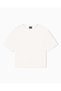 Women's Comfortable Fit Rhinestone Detailed Round Neck Short Sleeve White T-Shirt - 5