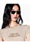 Women's Round Neck Cotton Short Sleeve Logo Text Patterned Beige T-Shirt - 3
