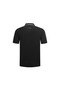 Men's Body Temperature Constant Fabric Slim Fit Logo Patterned Short Sleeve Black Polo Neck T-Shirt - 3