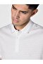 Men's Monogram Mk Logo Detailed Short Sleeve White Polo Collar T-Shirt - 3