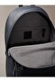 Men's Zipper Closure Small Compartment Ck Letter Pattern Leather Metal Logo Gray Backpack - 3