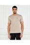Men's Regular Fit Round Neck Short Sleeve Beige T-Shirt