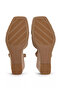 Women's 100% Suede High Heeled Beige Sandals - 6
