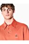 Men's Regular Fit Soft and Durable Cotton Ax Logo Embroidered Short Sleeve Orange Polo Collar T-Shirt - 3